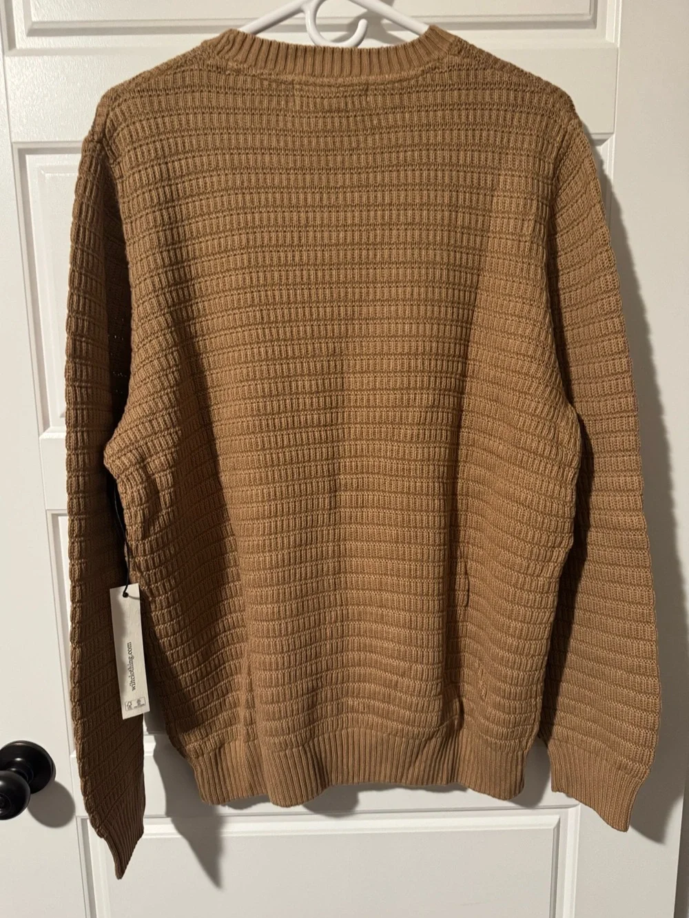 NWT Wilt 100% Cotton Crewneck Sweater, Tan, Size Large
